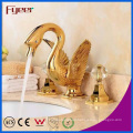 Fyeer Fashionable Golden Handle Swan Swan Lavabo Faucet